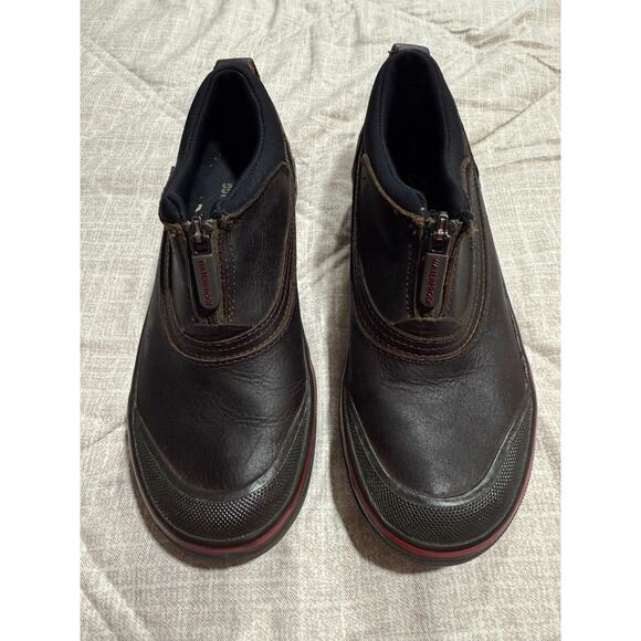 Clarks Muckers Zip Up Shoes Leather Rain Boots Ruck Womens Sz 5.5 EU 35.5 Brown - Picture 3 of 10